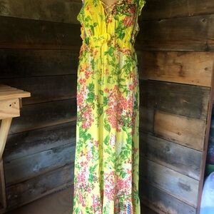 Floral Yellow Maxi Dress